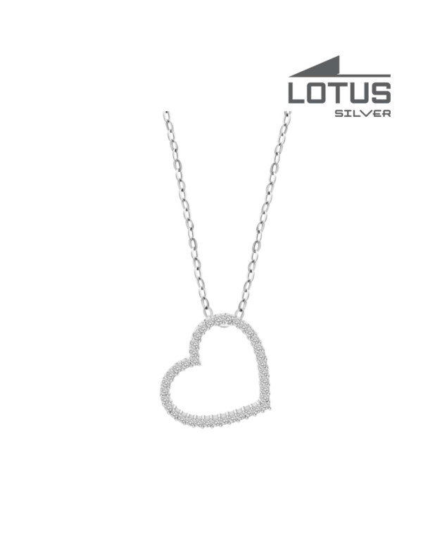 LOTUS SILVER HEART NECKLACE 